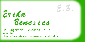 erika bencsics business card